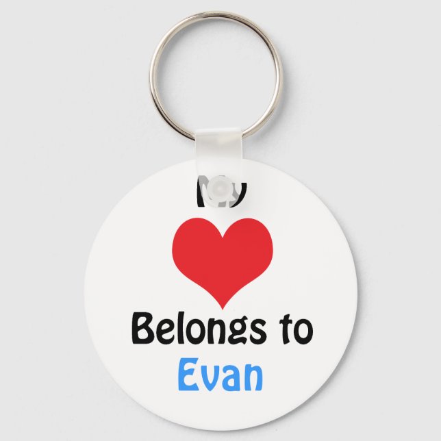 Chaveiro Meu coração pertence ao Evan (Frente)