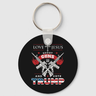 Chaveiro Meu Deus. Atire em Armas. E Vote Trump 2020 Flag