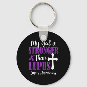 Chaveiro Meu Deus É Mais Forte Que Lupus De Fita Roxo