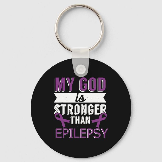 Chaveiro Meu Deus É Mais Forte Que O Mês De Consciência Da  (Frente)