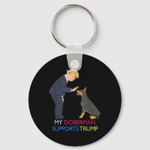 Chaveiro Meu Doberman Apoia Trump Gift Doberman Pinscher