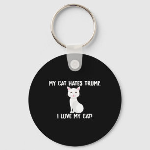 Chaveiro Meu Gato Odeia Trump Engraçado Anti-Trump