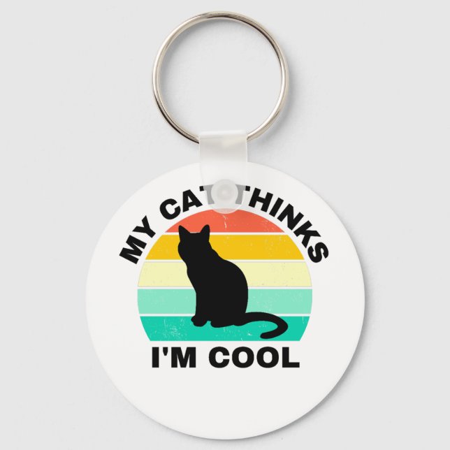 Chaveiro Meu Gato pensa que sou Legal (Frente)