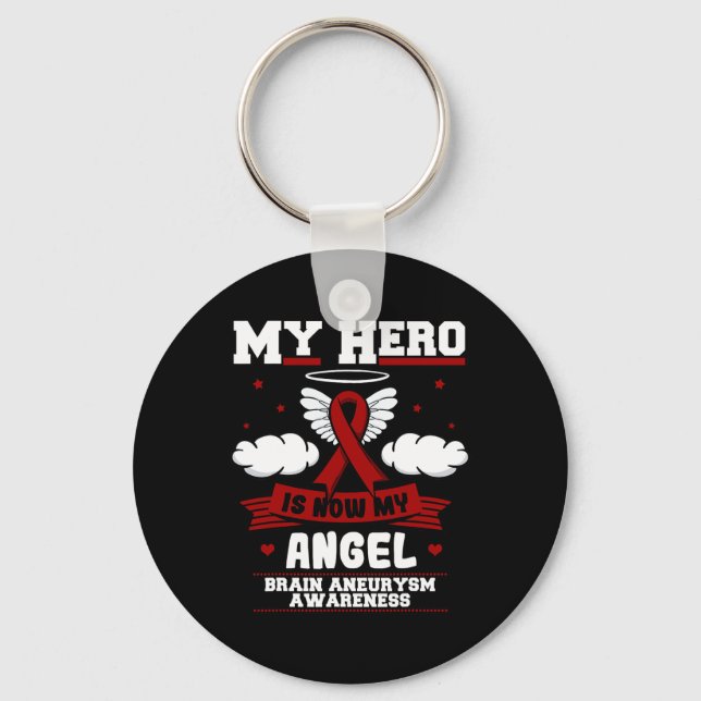 Chaveiro Meu Herói Agora É Meu Anjo Cérebro Aneurismo Intra (Frente)
