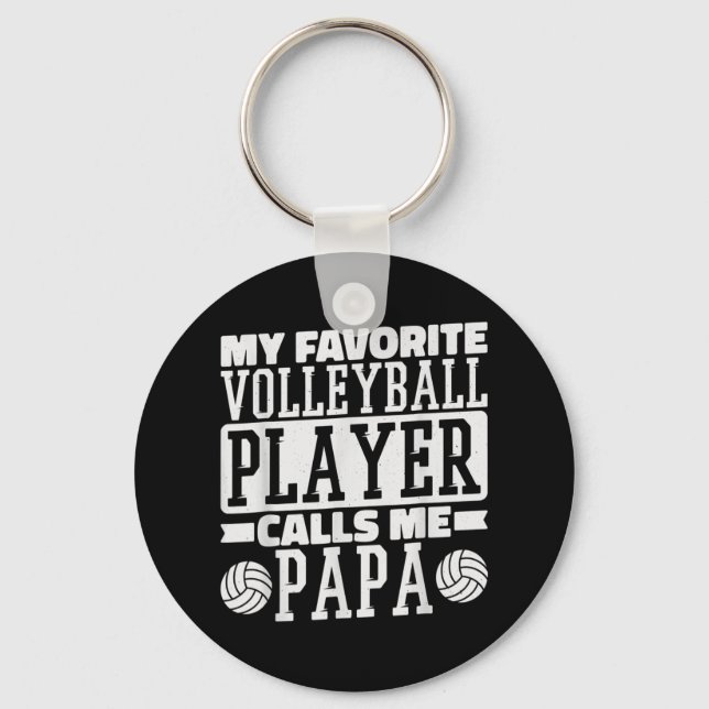 Chaveiro Meu Jogador De Voleibol Favorito Me Chama De Papa  (Frente)