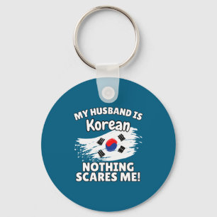 Chaveiro Meu marido presente engraçado da bandeira coreana 
