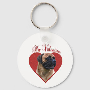 Chaveiro Meu Namorados de Bullmastiff Vermelho