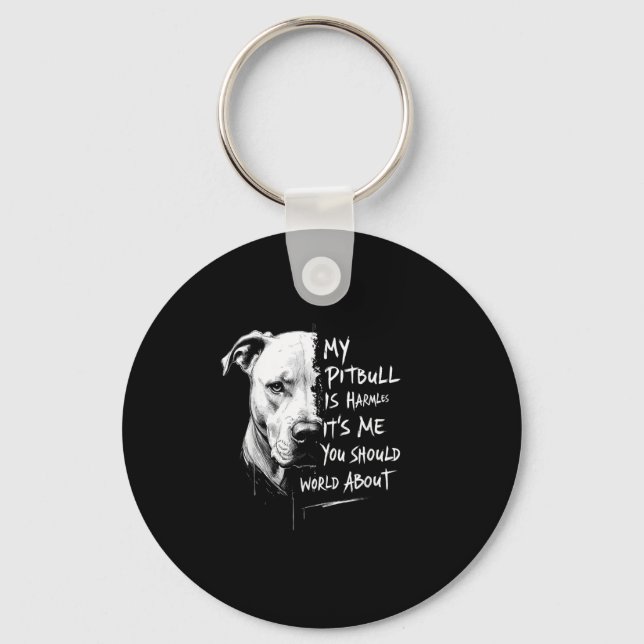 Chaveiro Meu Pitbull É Um Advertência Engraçado E Sem Danos (Frente)