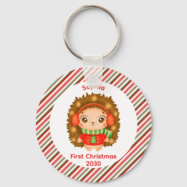 Chaveiro Meu primeiro bebê bonitinho de Natal, xmas (Frente)