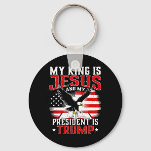 Chaveiro Meu Rei É Jesus E Meu Presidente É Trump 