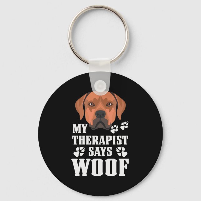 Chaveiro Meu Terapista faz Woof, Ridgeback Ridgeback Rhodes (Frente)