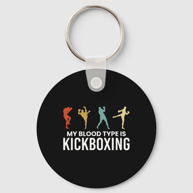 Chaveiro Meu tipo sanguíneo é kickboxing kickboxer  (Frente)