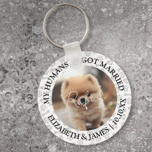 Chaveiro Meus Humanos Se Casaram Cachorro Foto Casamento