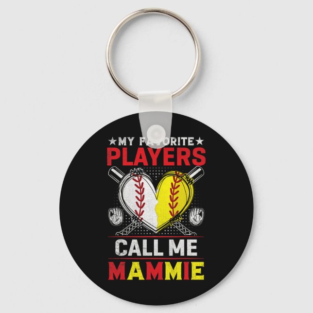 Chaveiro Meus Jogadores Favoritos De Softball Me Chamam De  (Frente)
