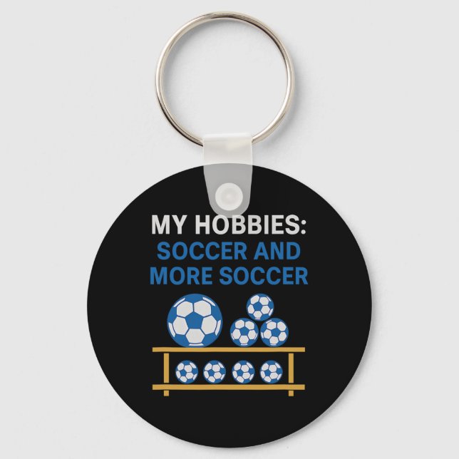 Chaveiro Meus Passatempos Futebol E Mais Futebol Fã Design  (Frente)