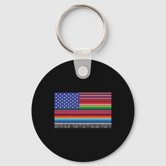 Chaveiro México Americano Bandeira Serape Cinco De Mayo Par (Frente)