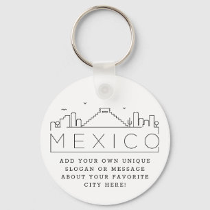 Chaveiro México Estilizou a Linha do Skyline   Slogan Perso