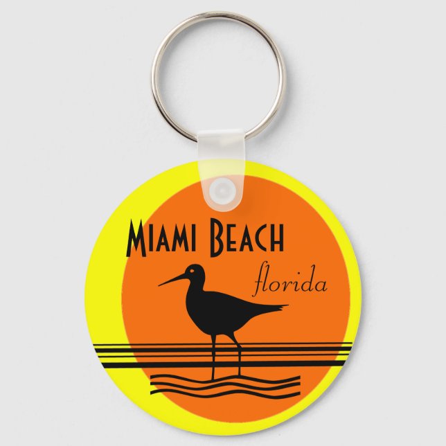 Chaveiro Miami Beach Sunset Souvenir (Frente)