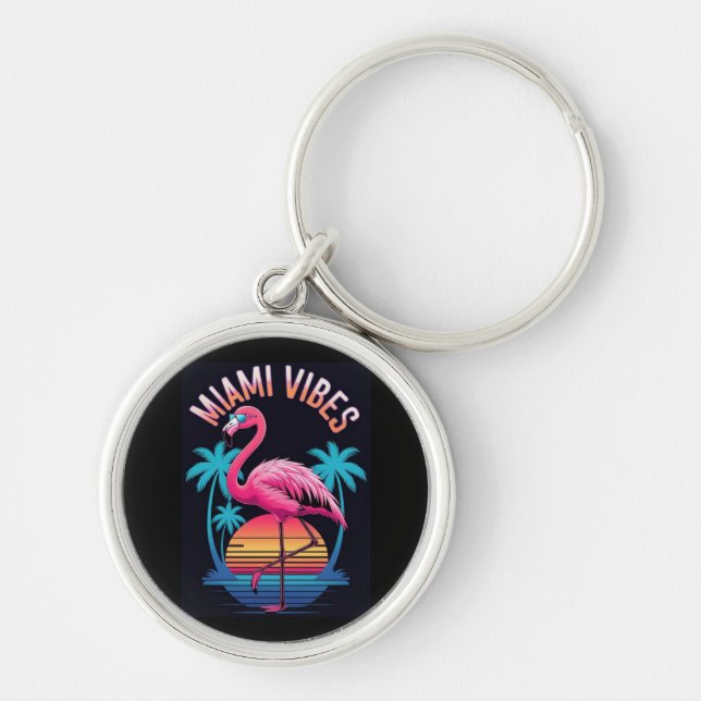 Chaveiro Miami Vibes Summer Flamingo Design-63454 (Frente)