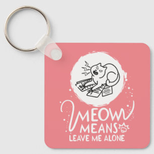 Chaveiro Miau Significa Me Deixe em Paz - Gato Engraçado Za