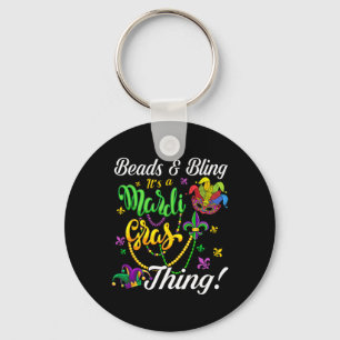 Chaveiro Miçangas e Bling É um Carnaval do Mardi Gras.
