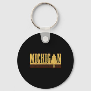 Chaveiro Michigan Árvore Vintage Orgulho do Estado Camping