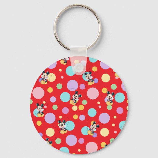 Chaveiro Mickey Mouse Polka Dot  red Baby Shower (Frente)