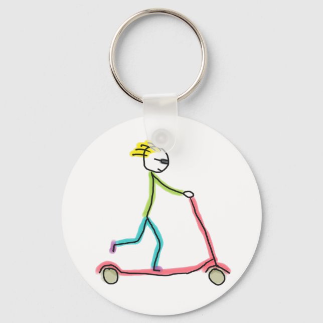 Chaveiro Micro Scooter Stickman (Frente)