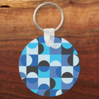 Chaveiro  Mid Century Modern Half circles Blue Turqouise