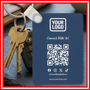 Chaveiro Mídia Social Conecte-se Conosco Instagram Navy QR