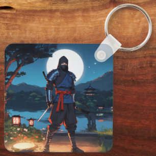 Chaveiro Midnight Shinobi: Silhueta Ninja Luz da Lua Premi