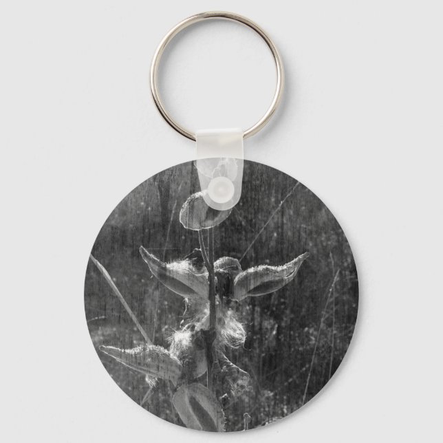 Chaveiro Milkweed Black and White Grunge (Frente)