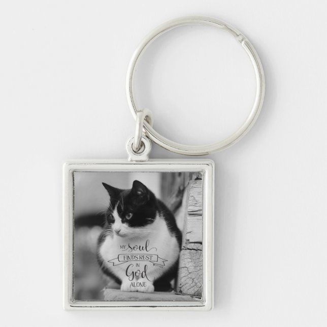 Chaveiro Minha Alma Encontra Descanso - Ps 62:1 (Frente)