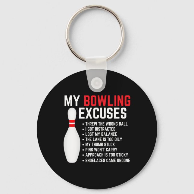Chaveiro Minha Boliche Excusa Bowler Funny Boliches Homens (Frente)