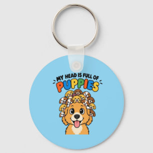 Chaveiro Minha Cabeça está Cheia de Cachorrinhos Doodle de
