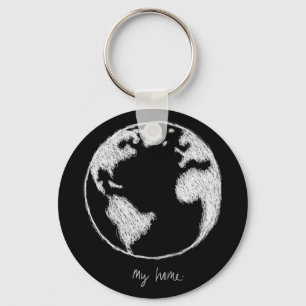 Chaveiro Minha camiseta de casa. Nós só temos uma terra