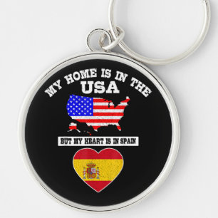 Chaveiro Minha Casa Está Nos EUA Meu Coração Está Na Espanh