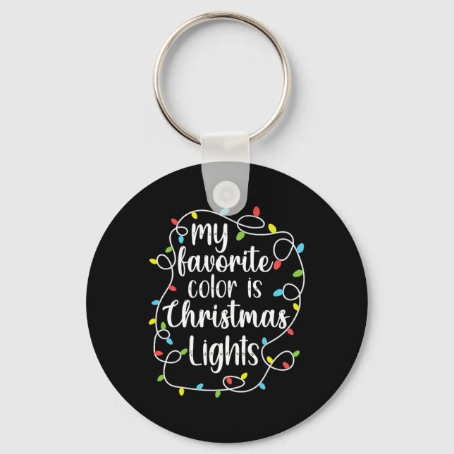 Chaveiro Minha Cor Favorita É Luzes De Natal  (Frente)