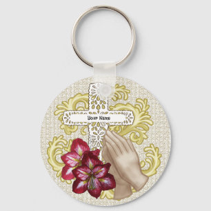 Chaveiro Minha corrente de chave Cruz Cristã Amaryllis