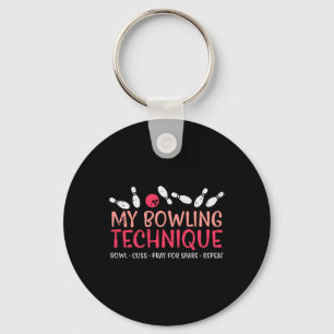 Chaveiro Minha Equipe de Jogador de Humor Bowler da Técnica