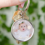 Chaveiro Minha Foto do Bebê Personalizada<br><div class="desc">Sua foto de bebê favorita em um chaveiro! Carregue sua própria imagem para criar seu chaveiro por você mesmo ou dê como presente para a família,  amigos,  pais e avós! A palavra amor em um cheque é exibida sobre sua foto.</div>