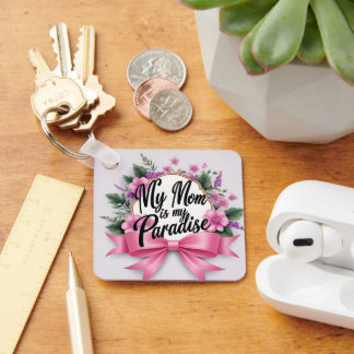 Chaveiro "Minha Mãe é Meu Paraíso" – Pingente de Acrilico E