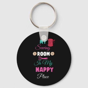 Chaveiro Minha sala de costura é meu lugar feliz