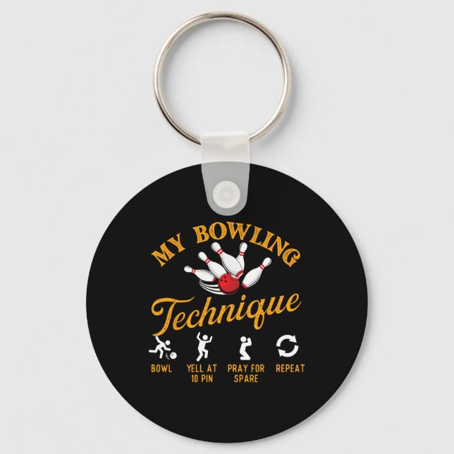 Chaveiro Minha técnica de Boliche - Boliche Bowler (Frente)