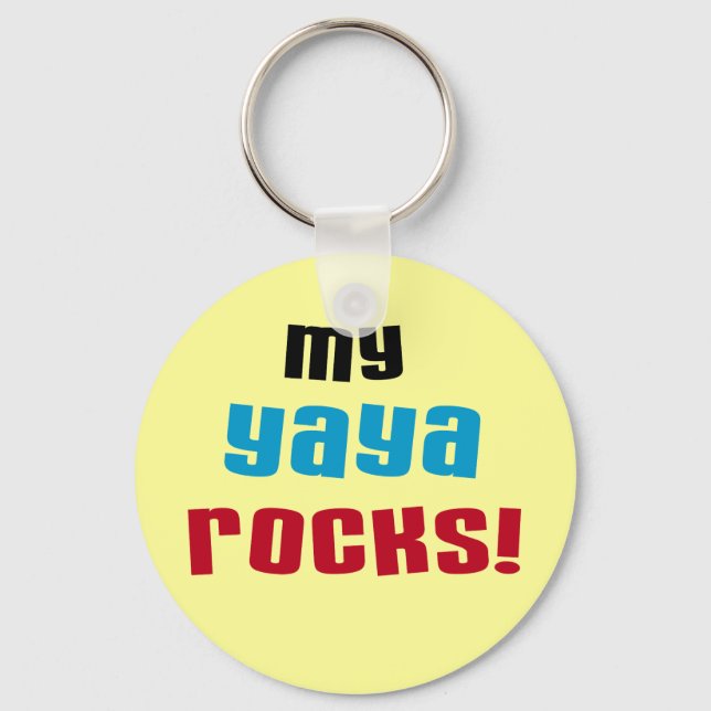Chaveiro Minha Yaya Rocks T shirts e presentes (Frente)