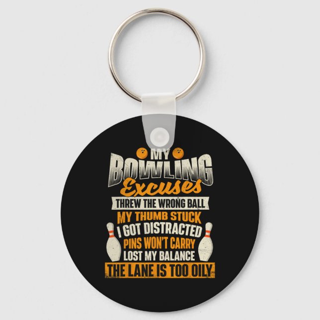 Chaveiro Minhas desculpas de Boliche - Boliches de Bowler (Frente)