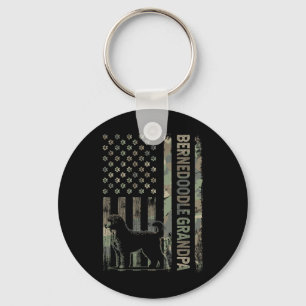 Chaveiro Mini Bernedoodle Grandpa Camo Usa Flag Dia de os p