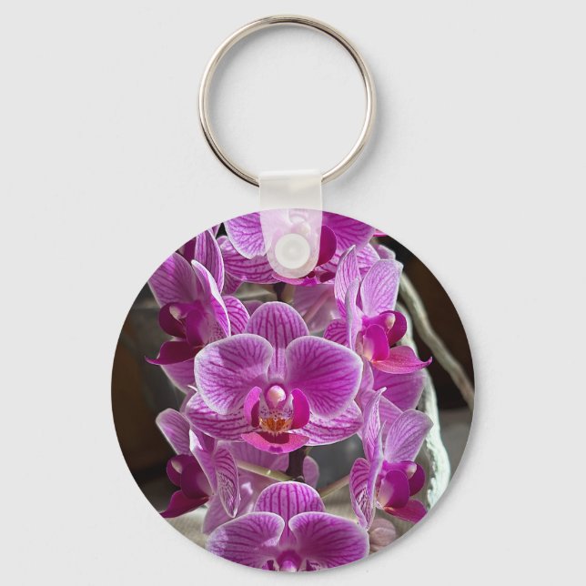 Chaveiro Mini Phalaenopsis Sogo Vivien Purple Orchid Flower (Frente)