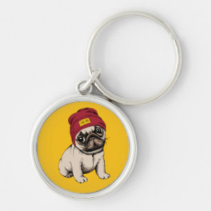 Chaveiro Mini Pug do hipster do filhote de cachorro