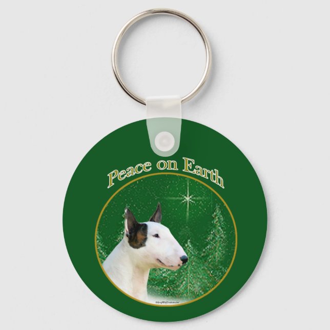 Chaveiro Miniatura Bull Terrier Peace (Frente)